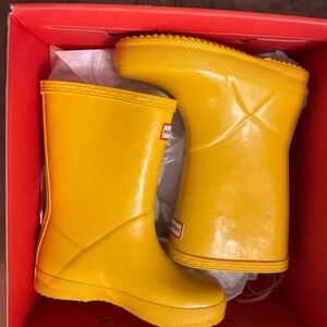 Hunter Kids Glossy Boots - Vibrant Yellow